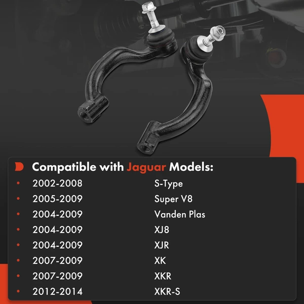 2 Pcs Outer Tie Rod End for Jaguar S-Type Super V8 Vanden Plas XJ8 XJR XK XKR XKR-S