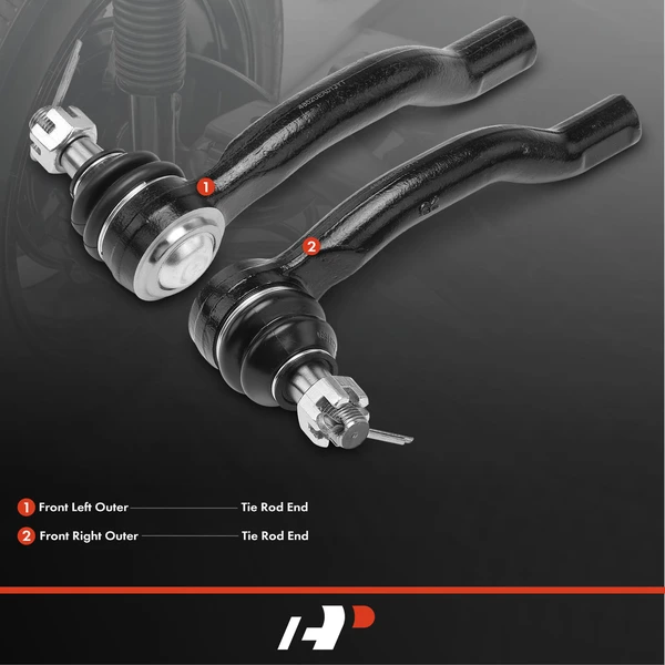 2 Pcs Front Outer Tie Rod End for Nissan Frontier 05-19 Pathfinder 05-12 Xterra