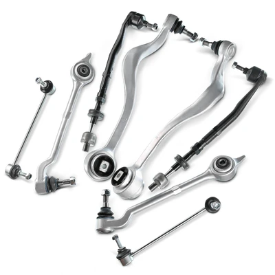 8 Pcs Front Control Arms with Ball Joints Sway Bar Links Tie Rod