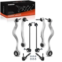 2004-2005 BMW 545i A Set of 8 Control Arm Sway Bar Link and Tie Rod End Kit Front Lower A-Premium APCA0311