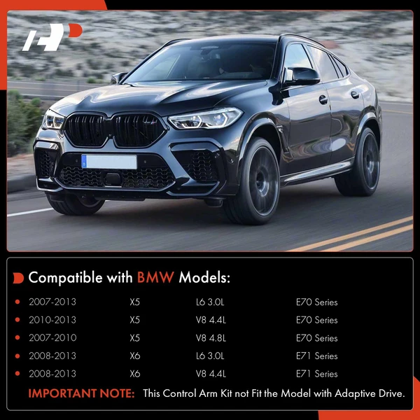 A Set of 8 Control Arm Sway Bar Link and Tie Rod End Kit Front Lower A-Premium APCA0312