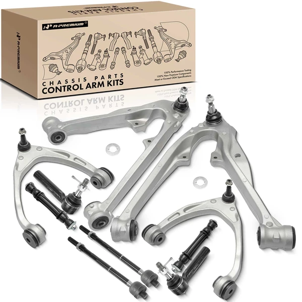 2015-2016 GMC Yukon A Set of 10 Control Arm Sway Bar Link and Tie Rod End Kit Front Side A-Premium APCA5172