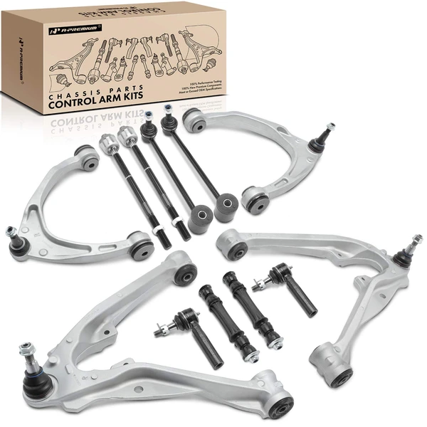 A Set of 12 Control Arm Sway Bar Link and Tie Rod End Kit Front & Rear A-Premium APCA5173