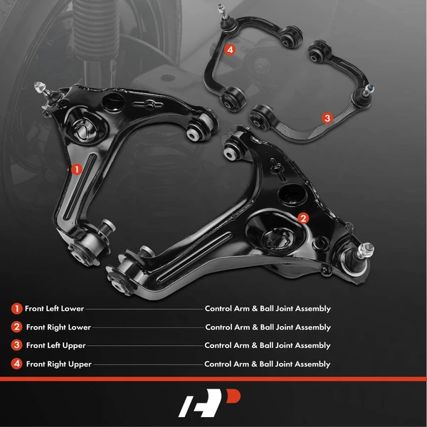 4-Pc Control Arm and Ball Joint Kit, Front Driver & Passenger with Ball Joint A-Premium APCA5131