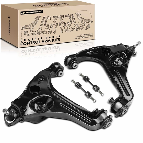 A Set of 4 Control Arm and Sway Bar Link Kit Front Side A-Premium APCA5135