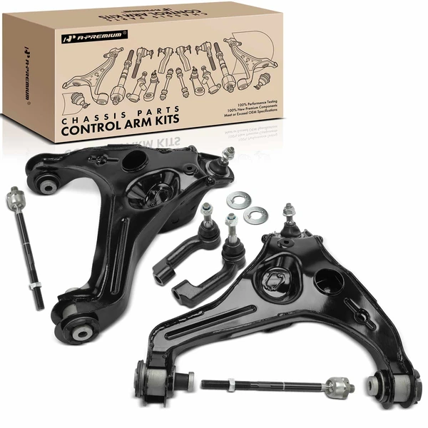 2009-2013 Lincoln Navigator A Set of 6 Control Arm and Tie Rod End Kit Front Side A-Premium APCA5138