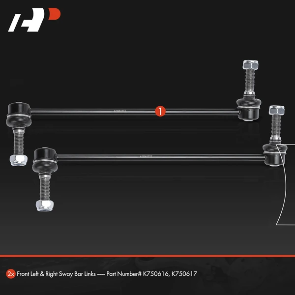 Sway Bar Link, Front Side, A-Premium APCA4070