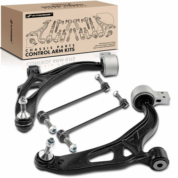A Set of 4 Control Arm and Sway Bar Link Kit Front Side A-Premium APCA5143