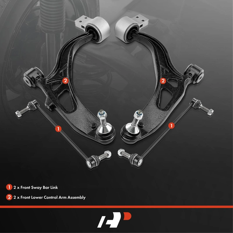 A Set of 4 Control Arm and Sway Bar Link Kit Front Side A-Premium APCA5143