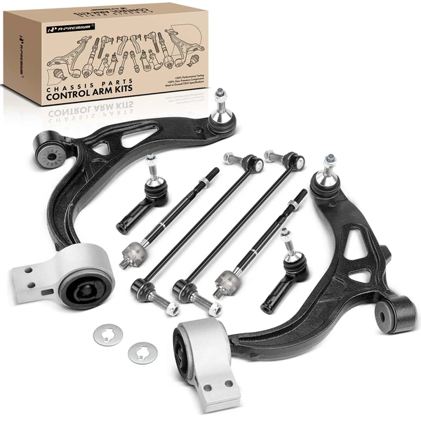 A Set of 8 Control Arm Sway Bar Link and Tie Rod End Kit Front Side A-Premium APCA5147