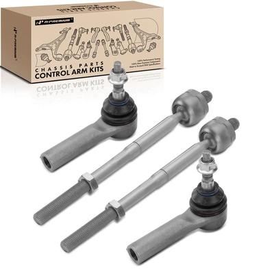 4 Pcs Inner & Outer Tie Rod End Steering Kit