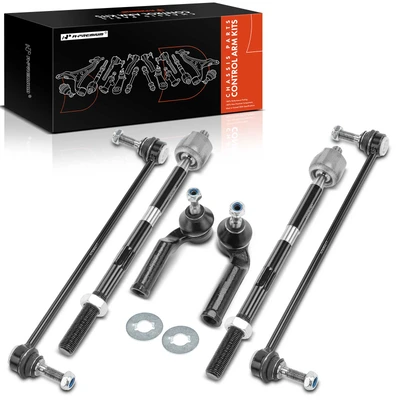 6 Pcs Front Side Stabilizer Bar Link & Tie Rod End