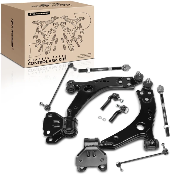 A Set of 8 Control Arm Sway Bar Link and Tie Rod End Kit Front Side A-Premium APCA5153