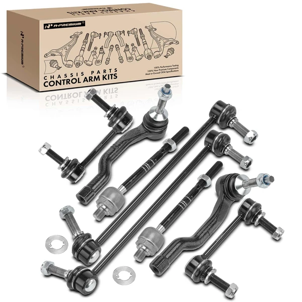 A Set of 8 Sway Bar Link and Tie Rod End Kit Front & Rear A-Premium APCA5159