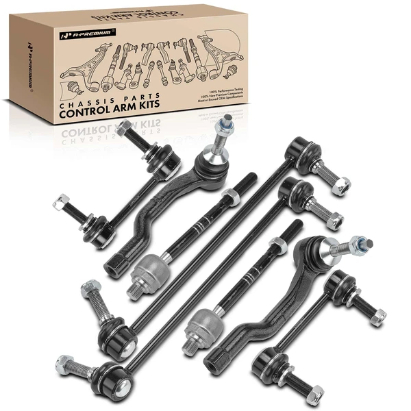 A Set of 8 Sway Bar Link and Tie Rod End Kit Front & Rear A-Premium APCA5159