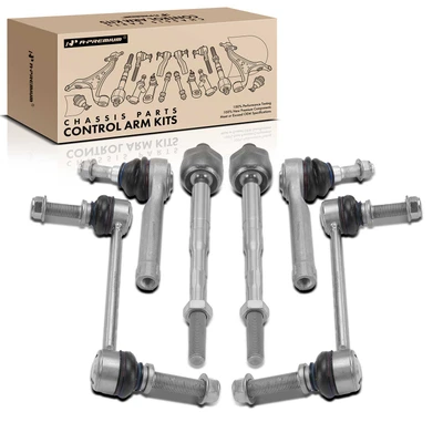 6 Pcs Stabilizer Bar Link & Tie Rod End