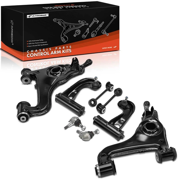 1996-2002 Mercedes-Benz E320 A Set of 8 Control Arm Ball Joint and Sway Bar Link Kit Front Side A-Premium APCA0354