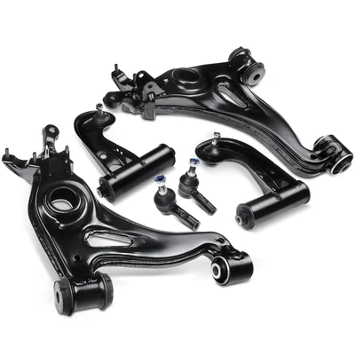 6 Pcs Front Suspension Control Arm Ball Joint Tie Rod Ends