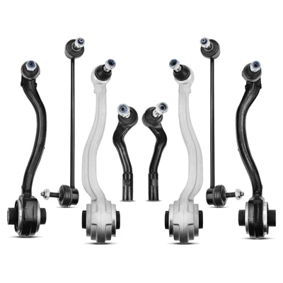 8 Pcs Front Control Arm Sway Bar Outer Tie Rod End