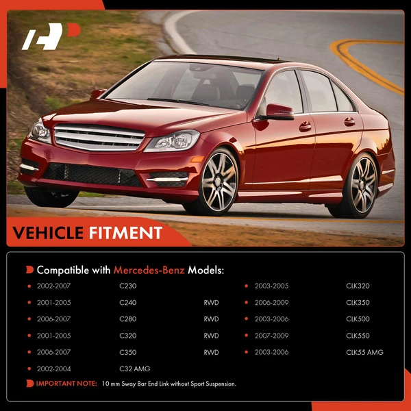 A Set of 10 Control Arm Sway Bar Link and Tie Rod End Kit Front Side A-Premium APCA0320