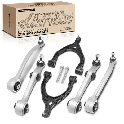 6 Pcs Front Lower & Upper Control Arm with Ball Joint