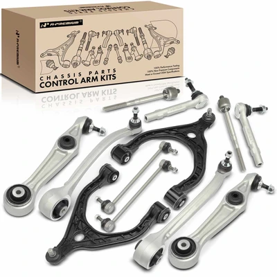 12 Pcs Control Arm with Ball Joint & Stabilizer Bar Link & Tie Rod End