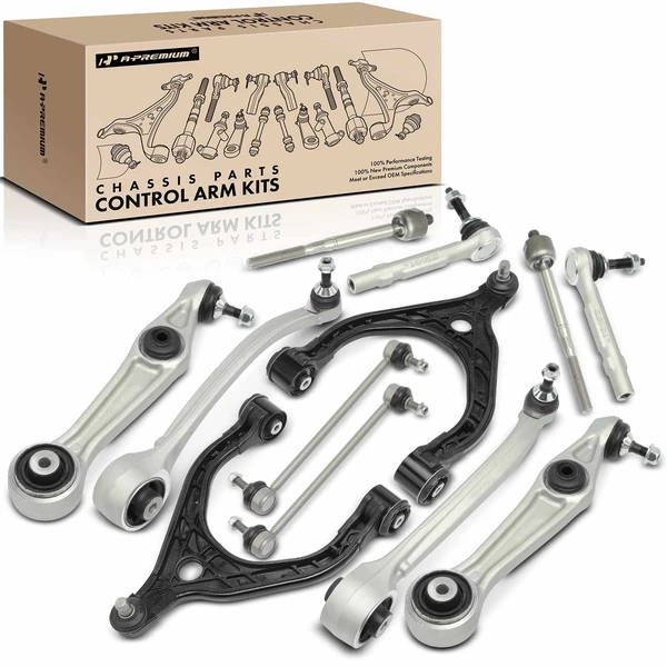 A Set of 12 Control Arm Sway Bar Link and Tie Rod End Kit Front Side A-Premium APCA5182