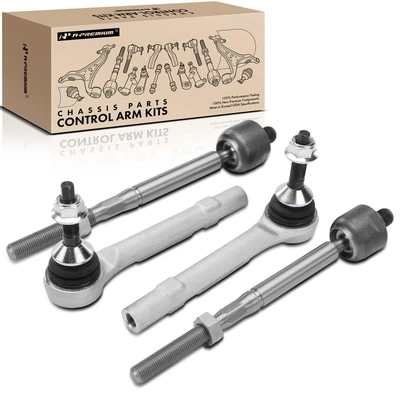 4 Pcs Outer & Inner Tie Rod End