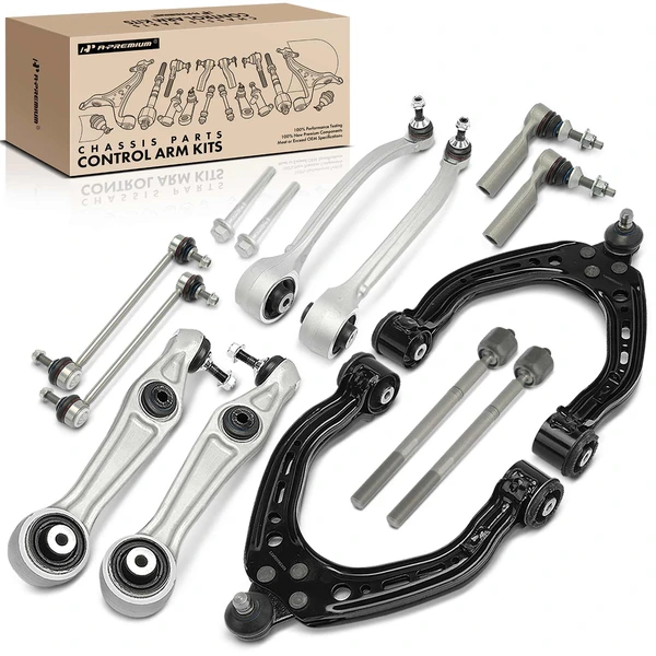 A Set of 12 Control Arm Sway Bar Link and Tie Rod End Kit Front Side A-Premium APCA5185