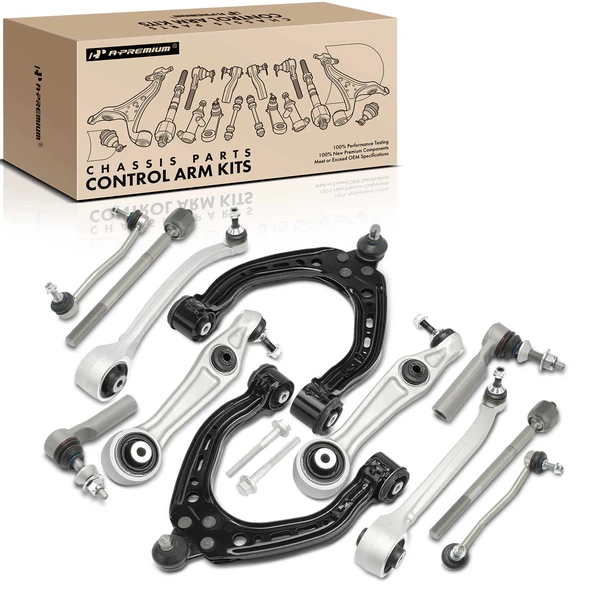A Set of 12 Control Arm Sway Bar Link and Tie Rod End Kit Front Side A-Premium APCA5186