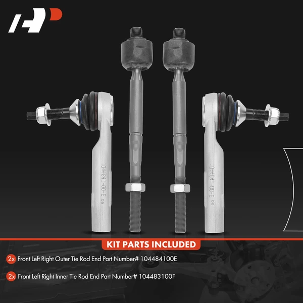 4 Pcs Inner & Outer Tie Rod End for Tesla 3 2017 2018-2021 Y 2020-2021