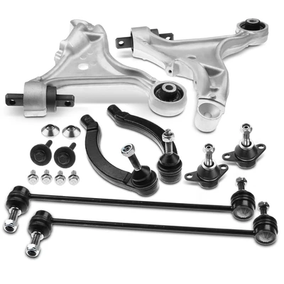 8 Pcs Front Lower Control Arms Tie Rods Sway Bars Ball Joints