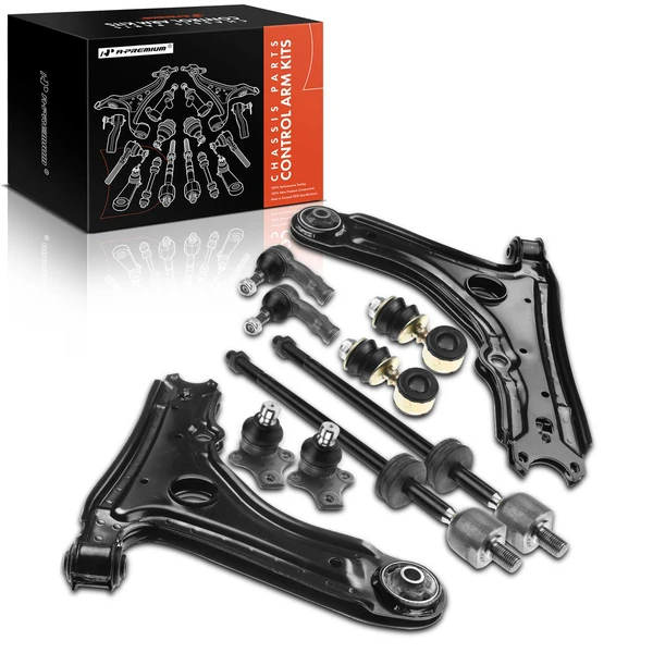 1995-2002 Volkswagen Cabrio A Set of 10 Control Arm Ball Joint Sway Bar Link Tie Rod End Kit Front Side A-Premium APCA0324
