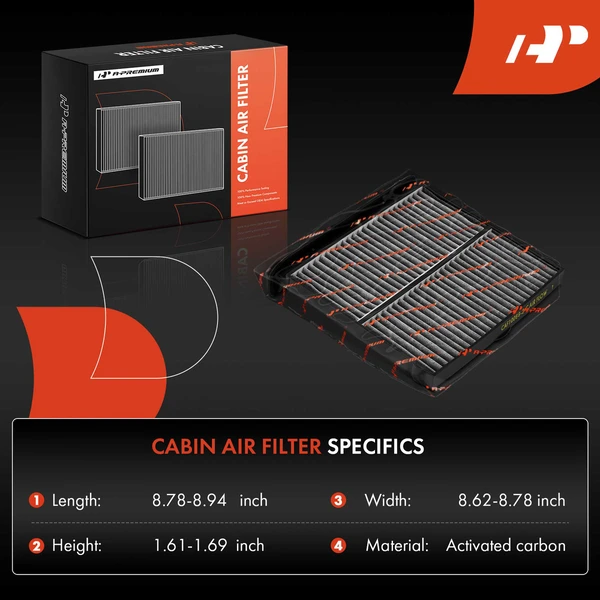 2 Pcs Activated Carbon Cabin Air Filter for Subaru Forester 2019-2024 WRX 2022-2024