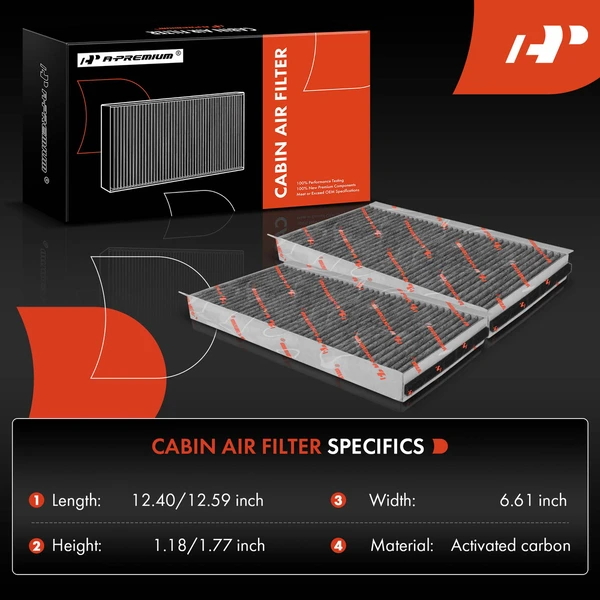 2 Pcs Activated Carbon Cabin Air Filter for BMW 528i xDrive 535i GT M5