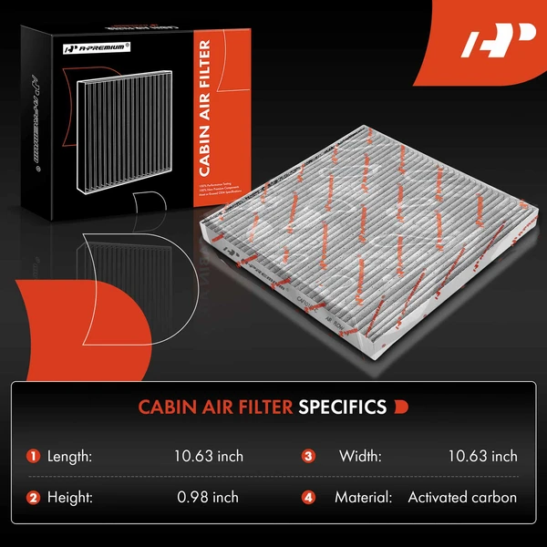 Activated Carbon Cabin Air Filter for Freightliner Cascadia 08-15 Century Class