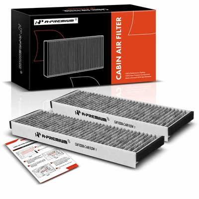 2 Pcs Activated Carbon Cabin Air Filter