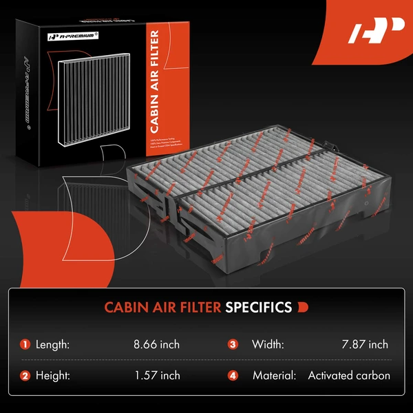 2 Pcs Activated Carbon Cabin Air Filter for Subaru Forester 2003-2008 Behind Glove Box