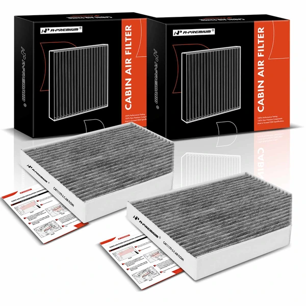 2 Pcs Activated Carbon Cabin Air Filter for 2009-2016 Audi A4