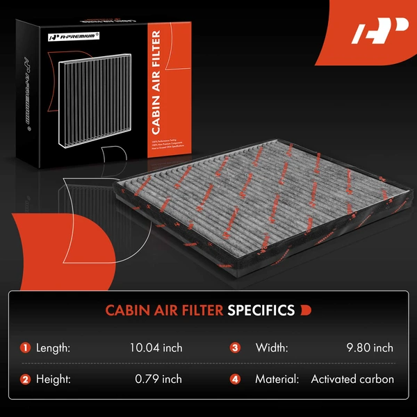 2 Pcs Activated Carbon Cabin Air Filter for Chevrolet Camaro 2010-2015 Under Hood