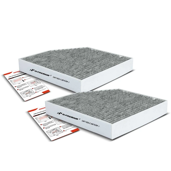 2 Pcs Activated Carbon Cabin Air Filter for Mercedes-Benz W205 S205 C300 15-22 E450