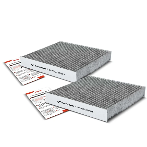 2 Pcs Activated Carbon Cabin Air Filter for Fiat 500 2012-2019 Center Console