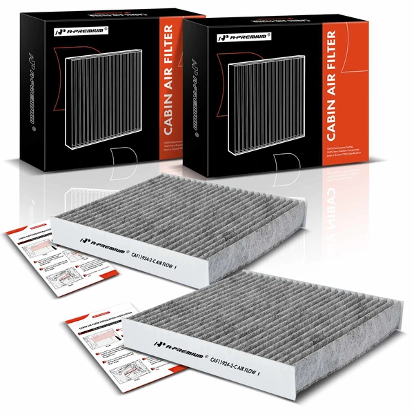 2 Pcs Activated Carbon Cabin Air Filter for 2012-2019 Fiat 500