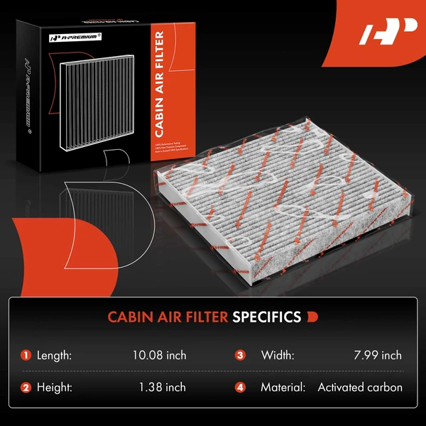 2 Pcs Activated Carbon Cabin Air Filter for Ford Focus 2012-2018 Escape Lincoln