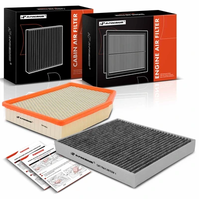 2 Pcs Engine & Activated Carbon Cabin Air Filter