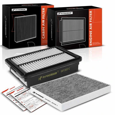 2 Pcs Engine & Activated Carbon Cabin Air Filter