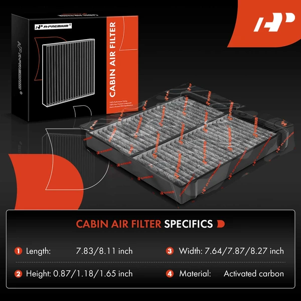 Activated Carbon Cabin Air Filter for Mazda CX-3 16-21 Toyota Yaris Behind Glove Box