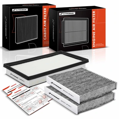 3 Pcs Engine & Activated Carbon Cabin Air Filter