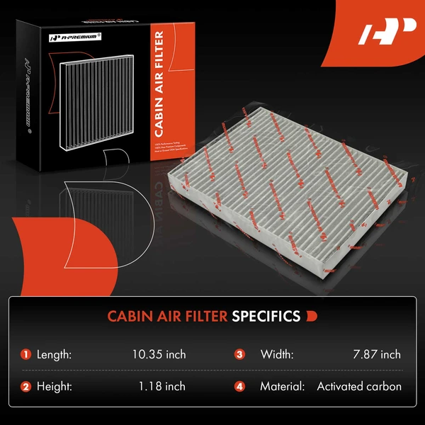 Activated Carbon Cabin Air Filter for Kia Sorent 2016-2020 Behind Glove Box