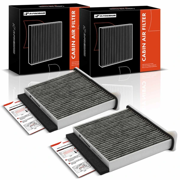 2 Pcs Behind Glove Box Cabin Air Filter for Mitsubishi Lancer 2002-2007 Outlander 2003-2006